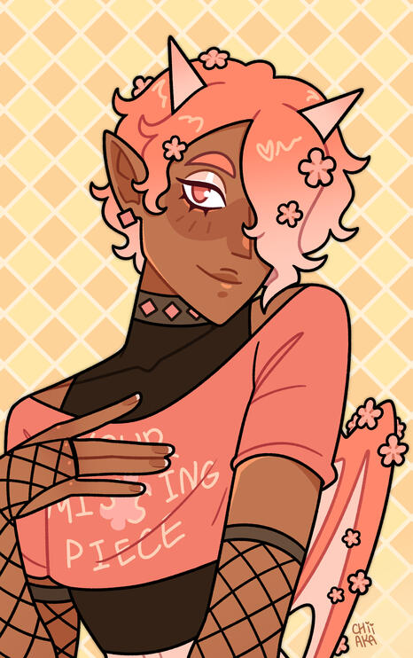 Portrait example – Lined &amp; coloured