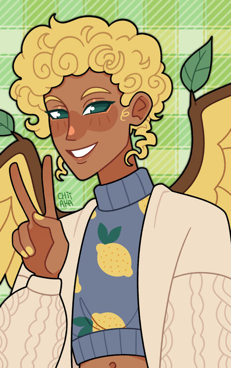 Portrait example – Lined &amp; coloured