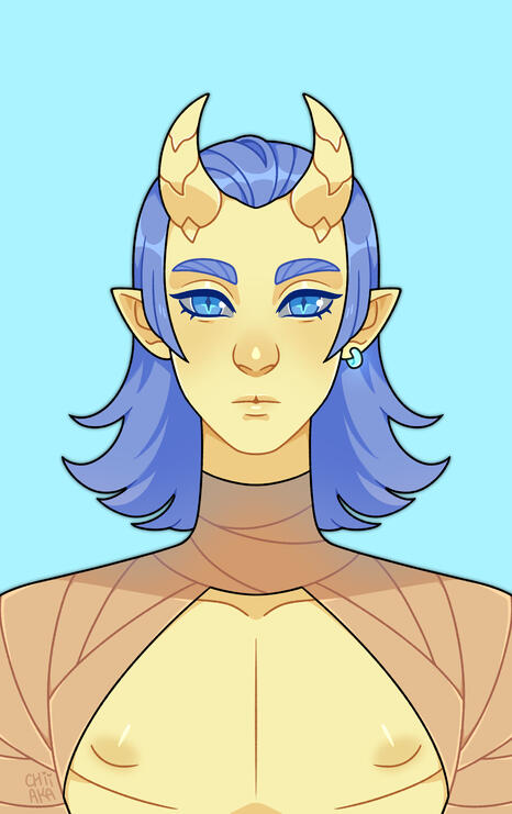 Portrait example – Lined &amp; coloured