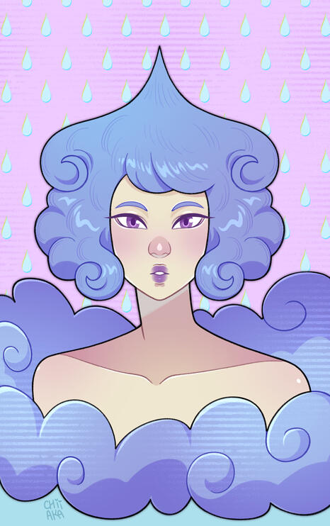 Portrait example – Lined &amp; coloured (character belongs to JossArt_01 @ ArtFight)