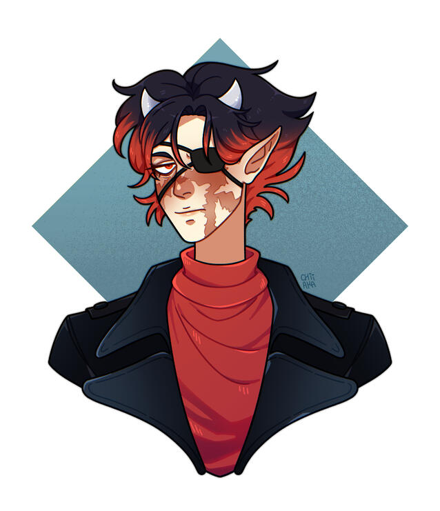 Portrait example – Lined &amp; coloured