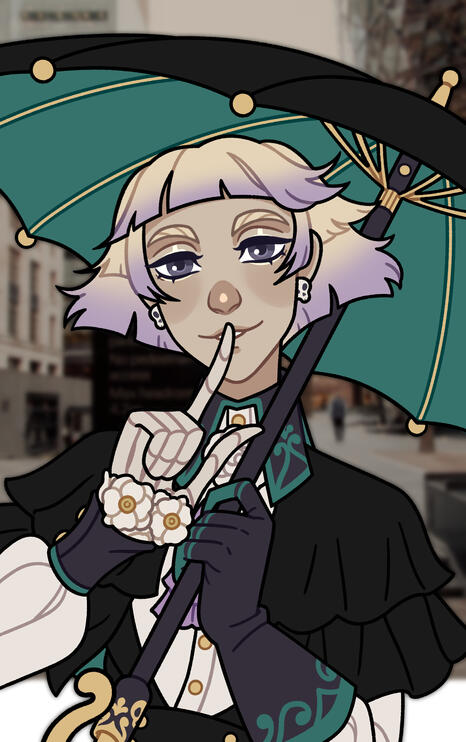 Portrait example – Lined &amp; coloured